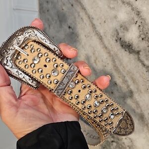 NWT Vintage GUESS “Rhinestones & Studs” Western Belt Size SMALL